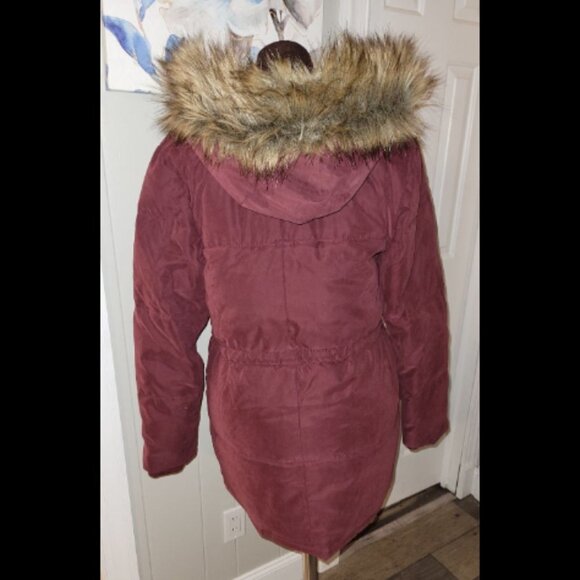 Abercrombie and Fitch Y2K Winter Coat Fur Hood Size Small - Picture 6 of 9